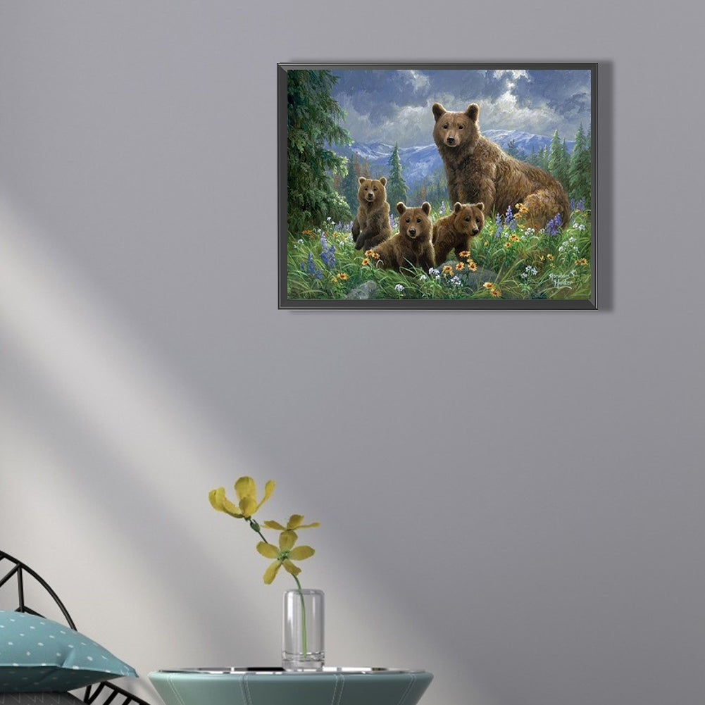 Brown Bear - Full Square Drill Diamond Painting 40*30CM