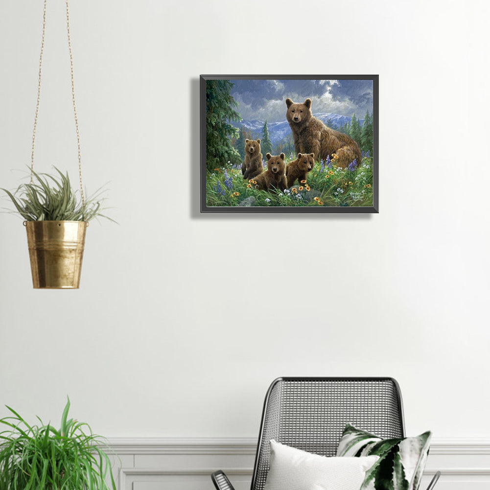 Brown Bear - Full Square Drill Diamond Painting 40*30CM