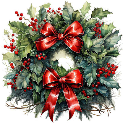 Christmas Wreath - Full Round Drill Diamond Painting 30*30CM