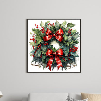 Christmas Wreath - Full Round Drill Diamond Painting 30*30CM