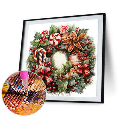 Christmas Wreath - Full Round Drill Diamond Painting 30*30CM