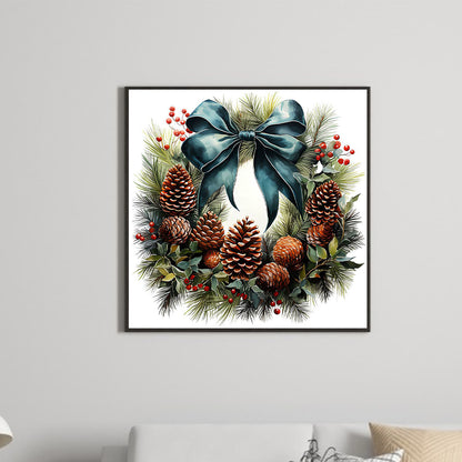 Christmas Wreath - Full Round Drill Diamond Painting 30*30CM