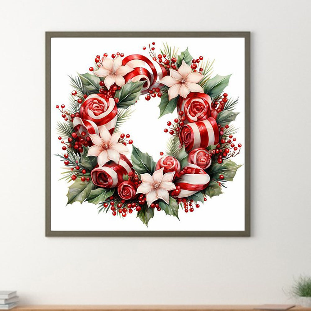 Christmas Wreath - Full Round Drill Diamond Painting 30*30CM