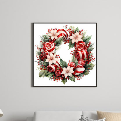 Christmas Wreath - Full Round Drill Diamond Painting 30*30CM