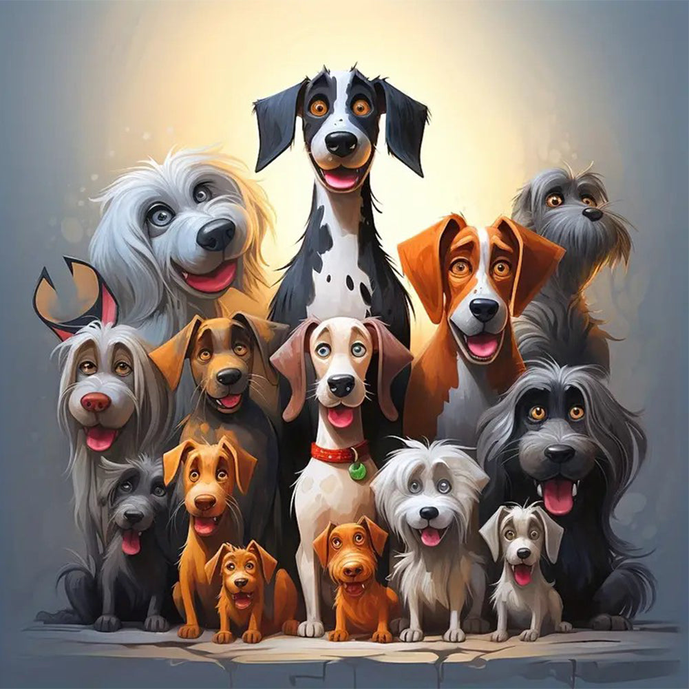 A Group Of Puppies - Full Round Drill Diamond Painting 40*40CM