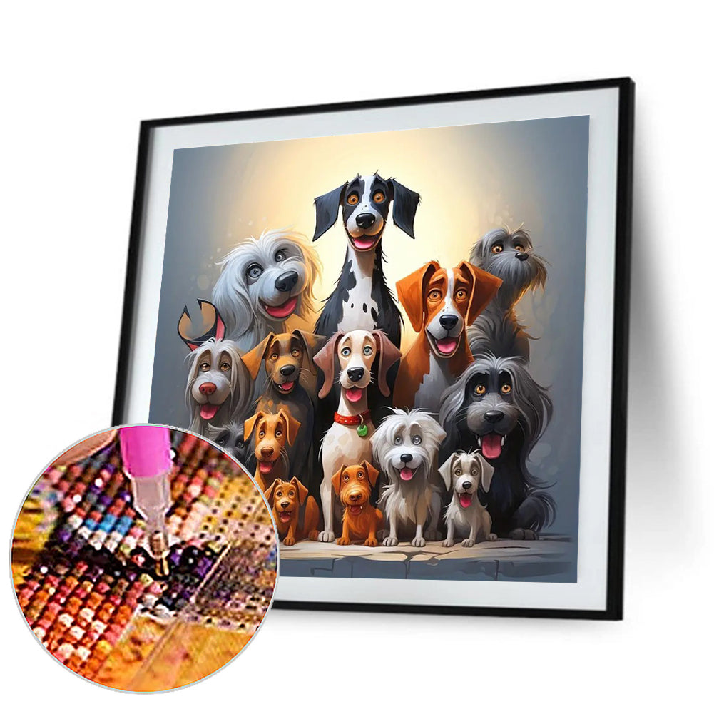 A Group Of Puppies - Full Round Drill Diamond Painting 40*40CM