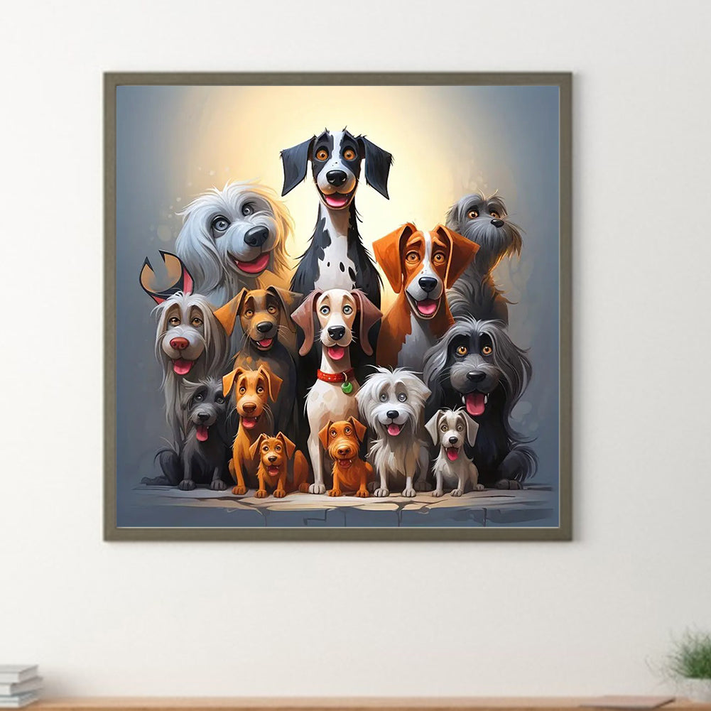 A Group Of Puppies - Full Round Drill Diamond Painting 40*40CM