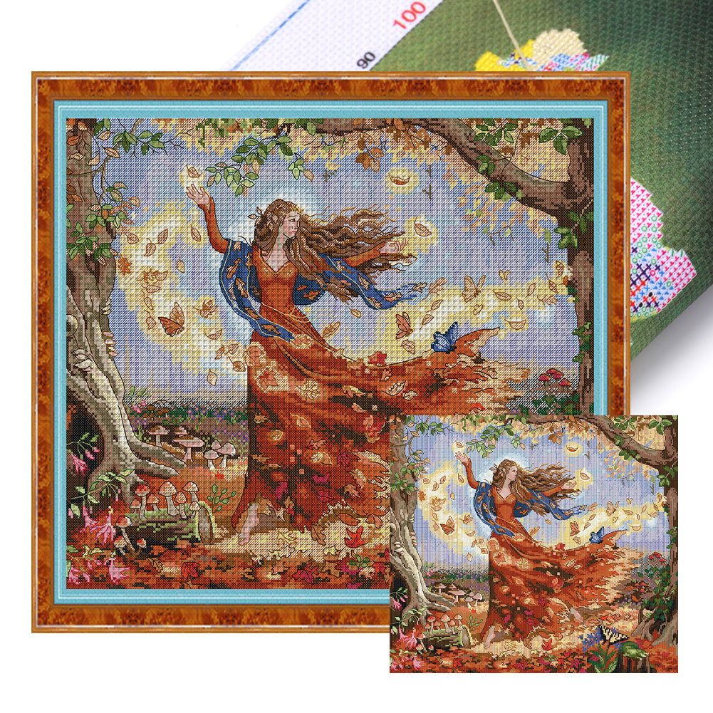 Butterfly Fairy - 14CT Stamped Cross Stitch 49*43CM(Joy Sunday)