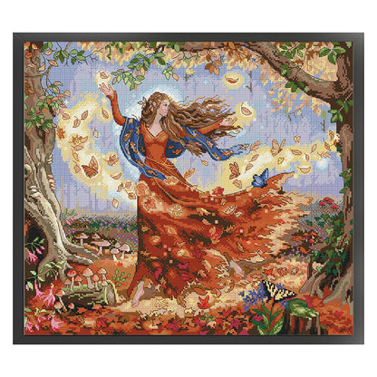 Butterfly Fairy - 14CT Stamped Cross Stitch 49*43CM(Joy Sunday)