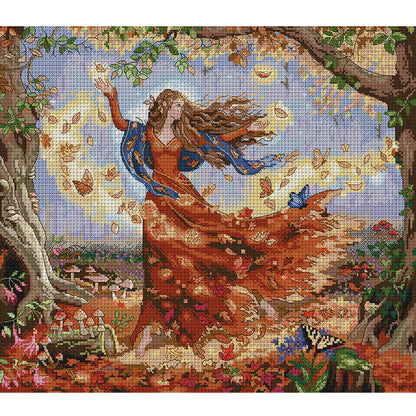 Butterfly Fairy - 16CT Stamped Cross Stitch 43*38CM(Joy Sunday)