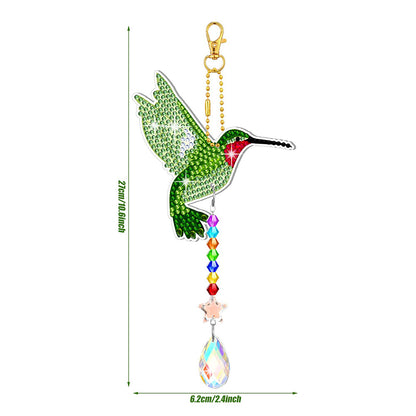 6PCS Suncatcher Double Sided Diamond Painting Art Pendant (Hummingbird)