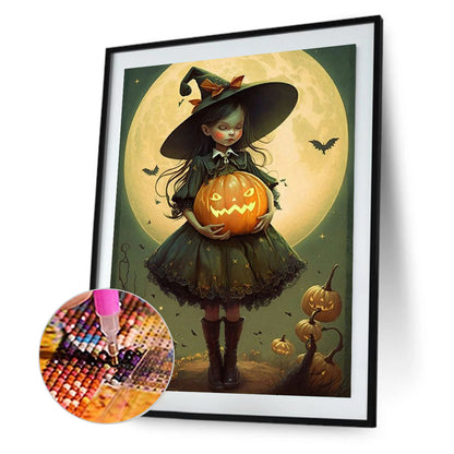 Halloween Girl - Full Round Drill Diamond Painting 30*40CM