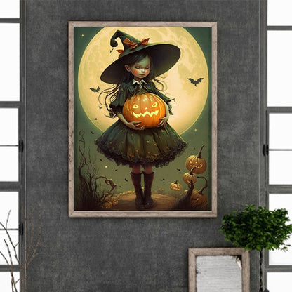 Halloween Girl - Full Round Drill Diamond Painting 30*40CM