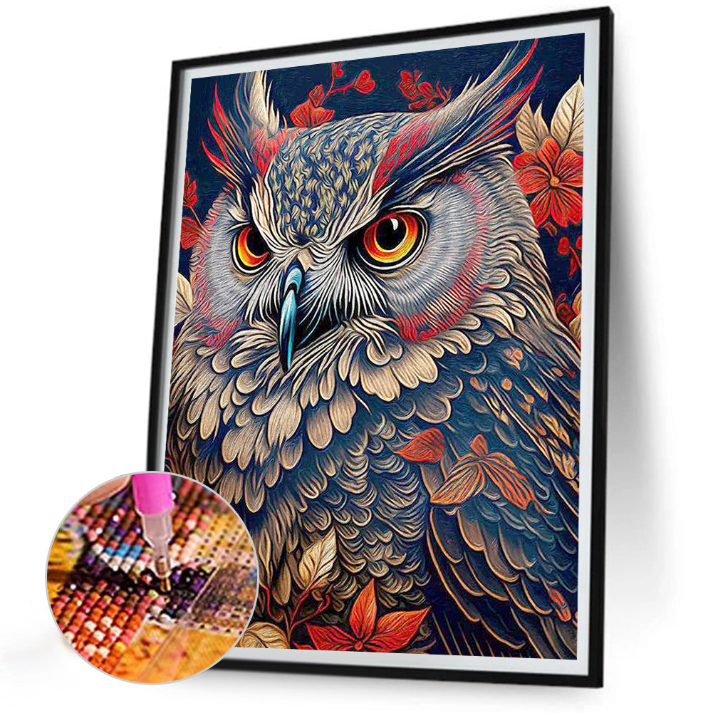 Owl In The Woods - Full Round Drill Diamond Painting 30*40CM