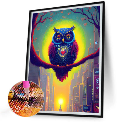 Owl In The Woods - Full Round Drill Diamond Painting 30*40CM