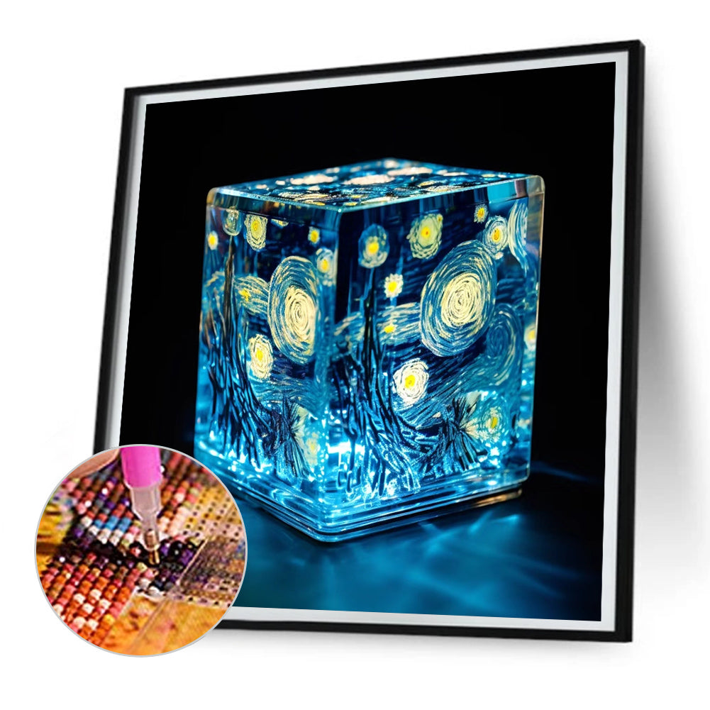 Starry Sky Water Cube - Full Round Drill Diamond Painting 30*30CM