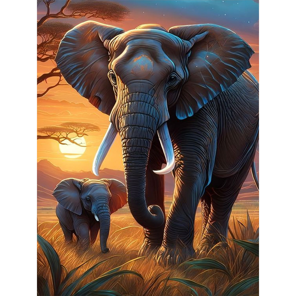 Elephant - Full Round Drill Diamond Painting 30*40CM