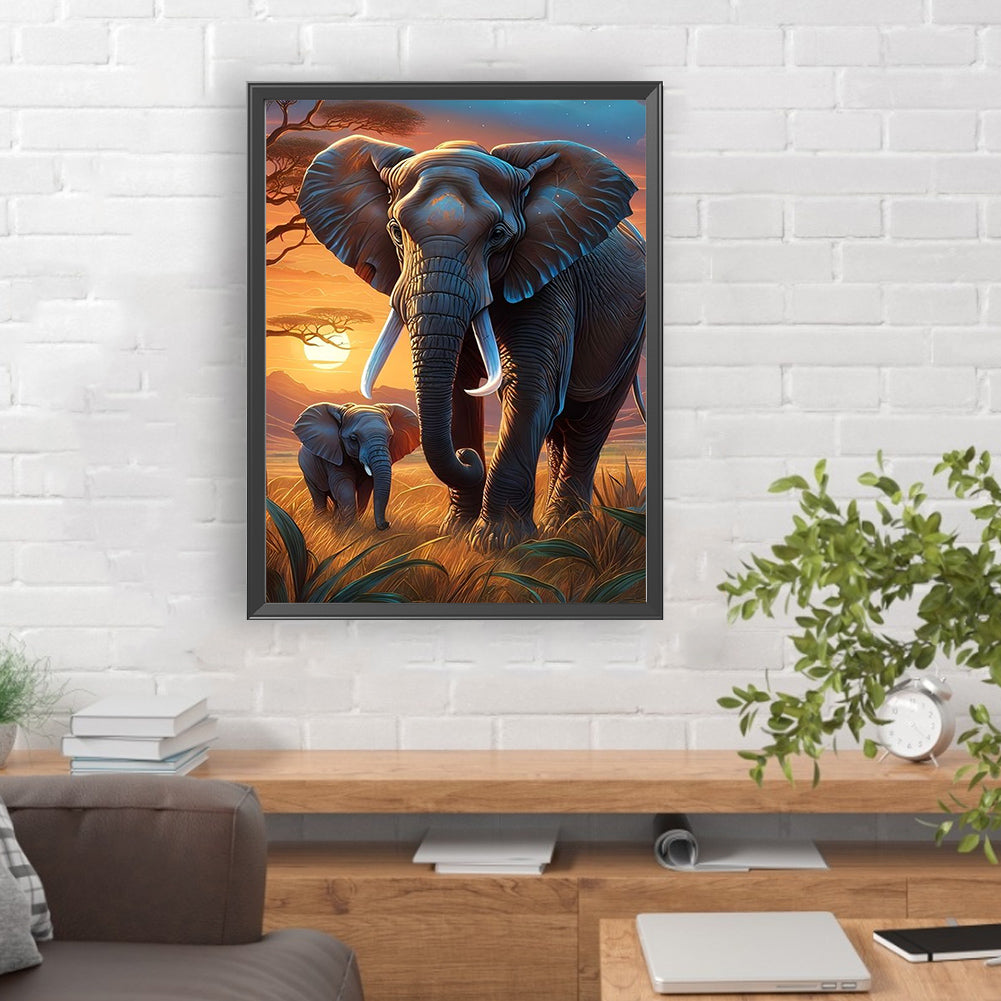 Elephant - Full Round Drill Diamond Painting 30*40CM