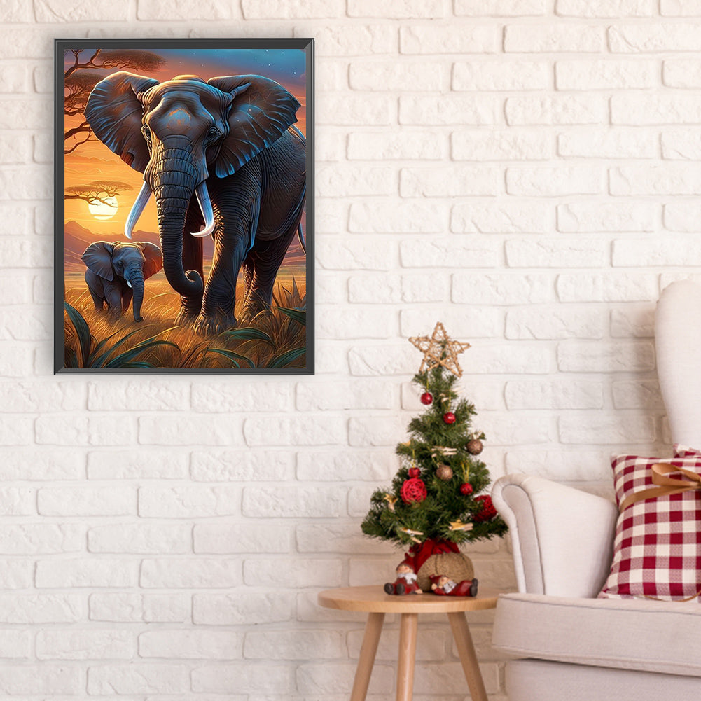 Elephant - Full Round Drill Diamond Painting 30*40CM