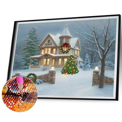 Snow Cabin - Full Square Drill Diamond Painting 40*30CM