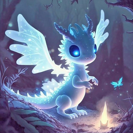Fluorescent Ghost Dragon - Full Round Drill Diamond Painting 30*30CM