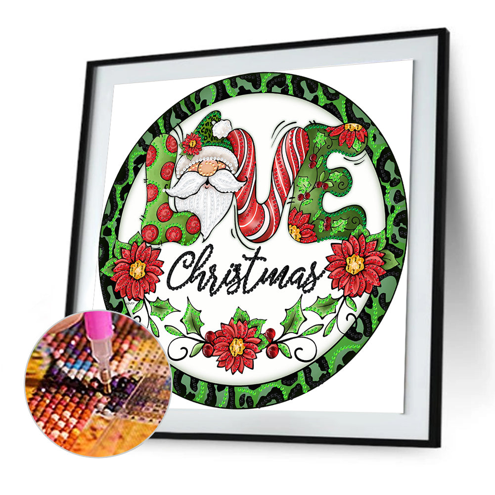 Christmas Holiday Wreath - Special Shaped Drill Diamond Painting 30*30CM