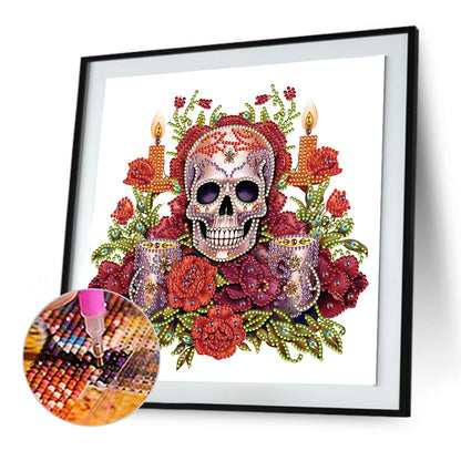 Skull Candlestick - Special Shaped Drill Diamond Painting 30*30CM