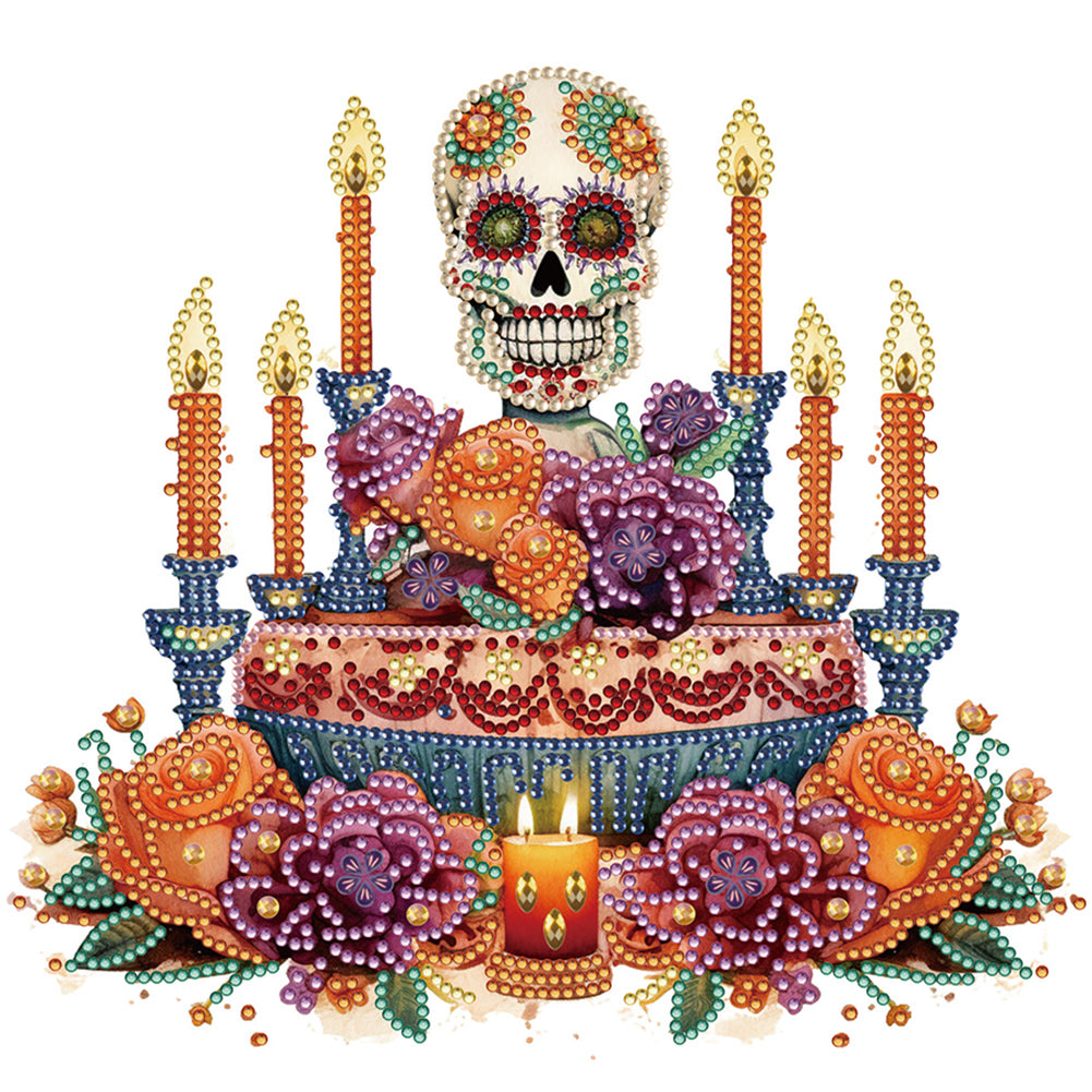 Skull Candlestick - Special Shaped Drill Diamond Painting 30*30CM