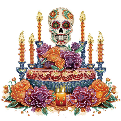 Skull Candlestick - Special Shaped Drill Diamond Painting 30*30CM