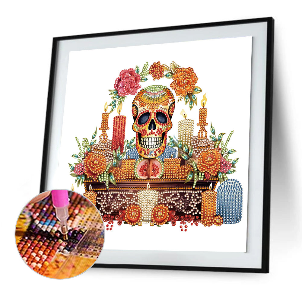 Skull Candlestick - Special Shaped Drill Diamond Painting 30*30CM