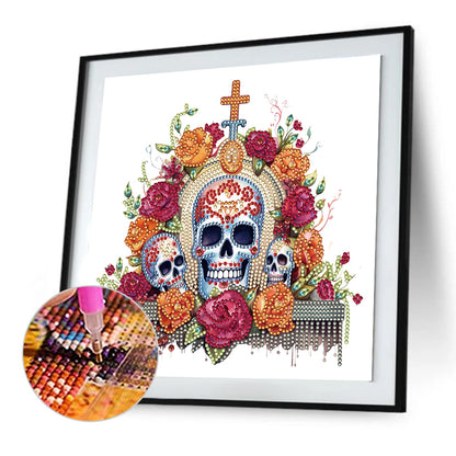 Skull Candlestick - Special Shaped Drill Diamond Painting 30*30CM