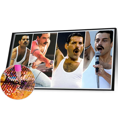Rock Singer Freddie Mercury - Full Round Drill Diamond Painting 50*30CM