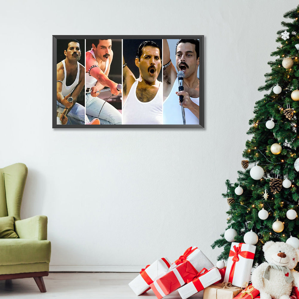 Rock Singer Freddie Mercury - Full Round Drill Diamond Painting 50*30CM