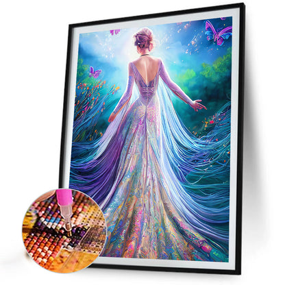 Garden Princess Back View - Full AB Dril Round Diamond Painting 40*55CM