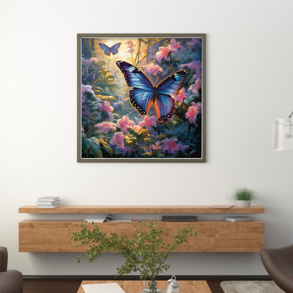 Flowers Butterflies - 11CT Stamped Cross Stitch 40*40CM