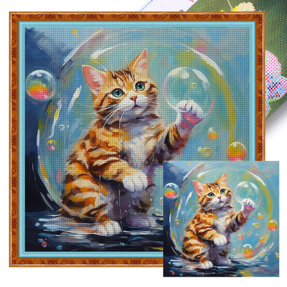 Cat Cat - 11CT Stamped Cross Stitch 40*40CM