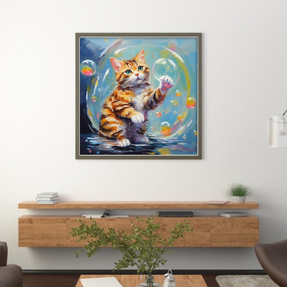 Cat Cat - 11CT Stamped Cross Stitch 40*40CM