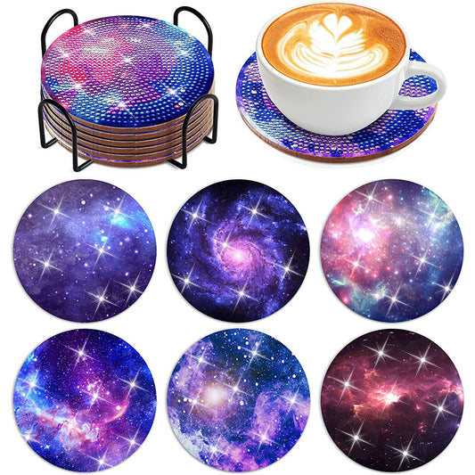 6PCS Diamond Painting Art Coaster Kit Special Shape Diamond Painting DIY Coaster