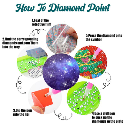 6PCS Diamond Painting Art Coaster Kit Special Shape Diamond Painting DIY Coaster