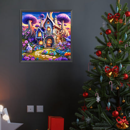 Tranquil Mushroom House - Full Round Drill Diamond Painting 40*40CM