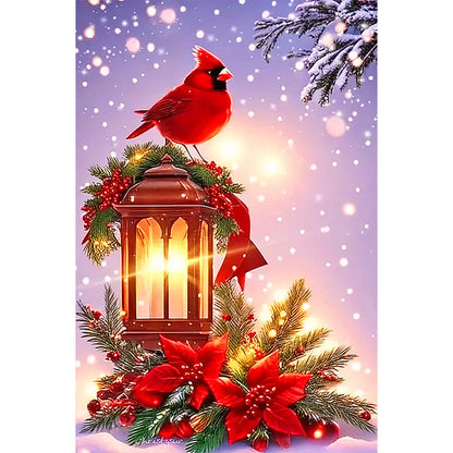 Christmas Cardinals On Lights - Full Round Drill Diamond Painting 40*60CM