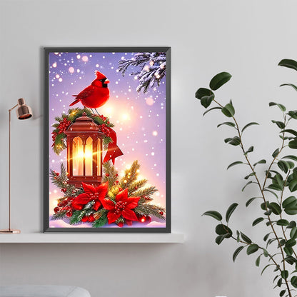 Christmas Cardinals On Lights - Full Round Drill Diamond Painting 40*60CM