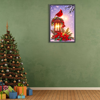 Christmas Cardinals On Lights - Full Round Drill Diamond Painting 40*60CM