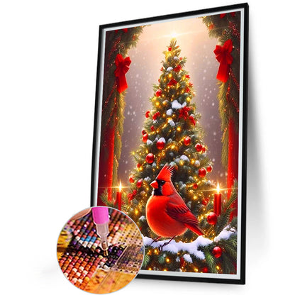 Christmas Model Christmas Tree And Cardinal - Full Round Drill Diamond Painting 40*60CM