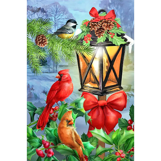 Christmas Birds By The Lanterns - Full Round Drill Diamond Painting 40*60CM