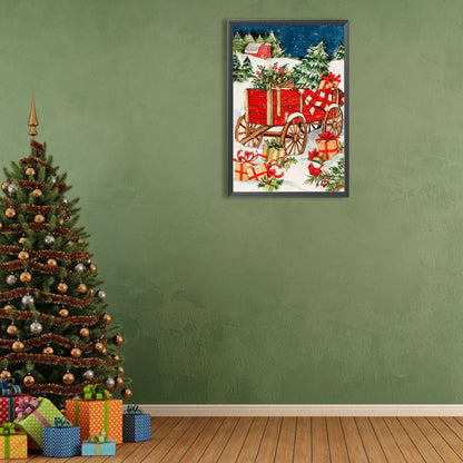 Christmas Style, Lively Scene In The Snow - Full Round Drill Diamond Painting 40*60CM