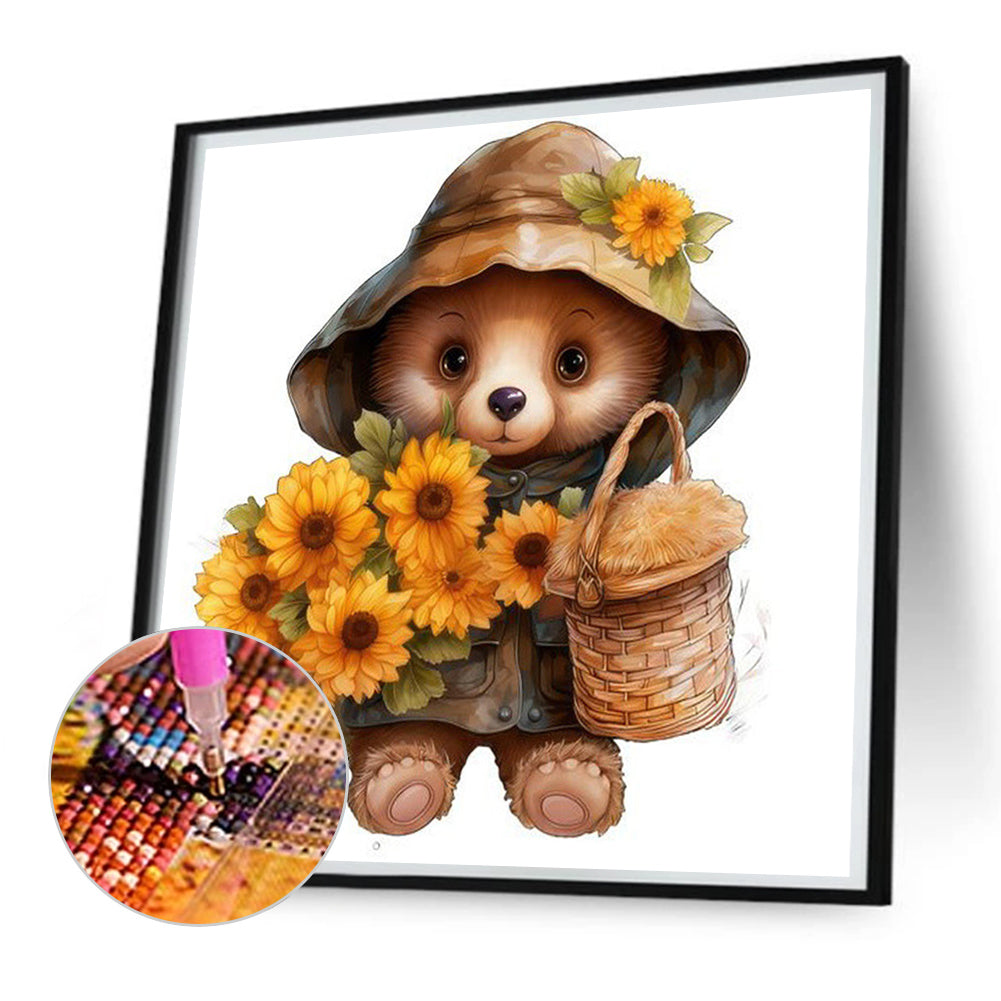 Sunflower Bear - Full Square Drill Diamond Painting 30*30CM