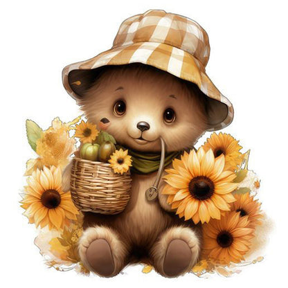 Sunflower Bear - Full Square Drill Diamond Painting 30*30CM