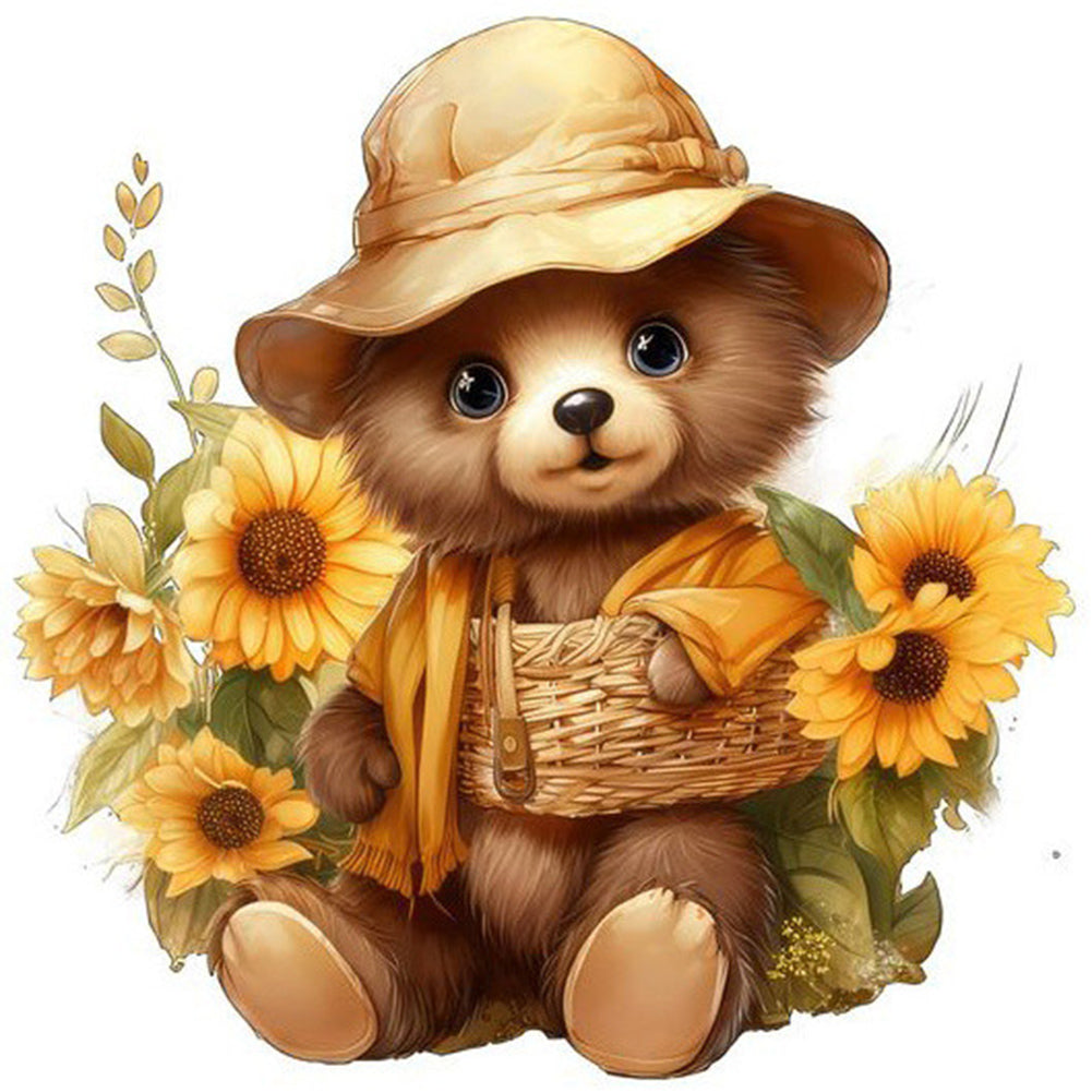 Sunflower Bear - Full Square Drill Diamond Painting 30*30CM