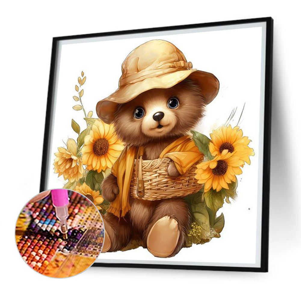 Sunflower Bear - Full Square Drill Diamond Painting 30*30CM